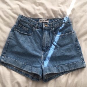 American Apparel High Waisted Denim Shorts